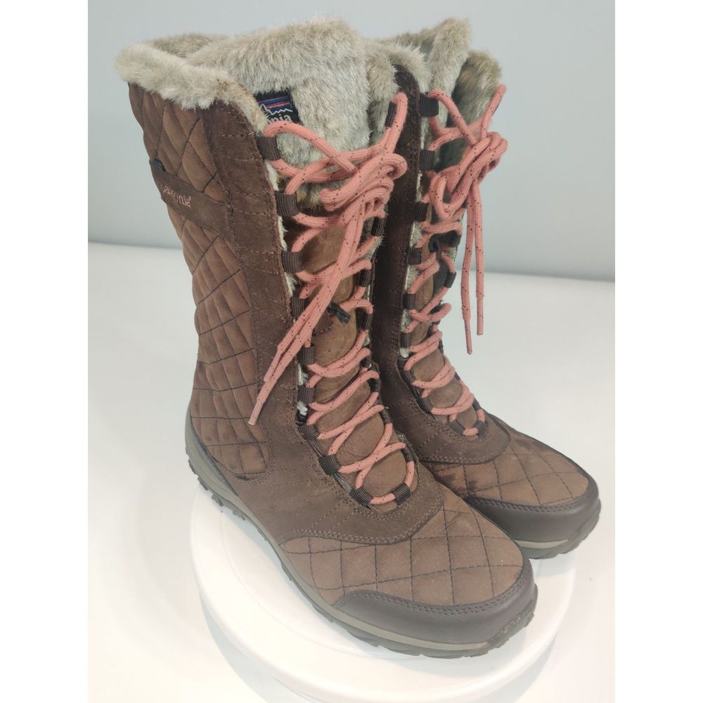 NWOT Sable Brown Faux Fur Women's Quilted Performance Patagonia Tall Boots 8